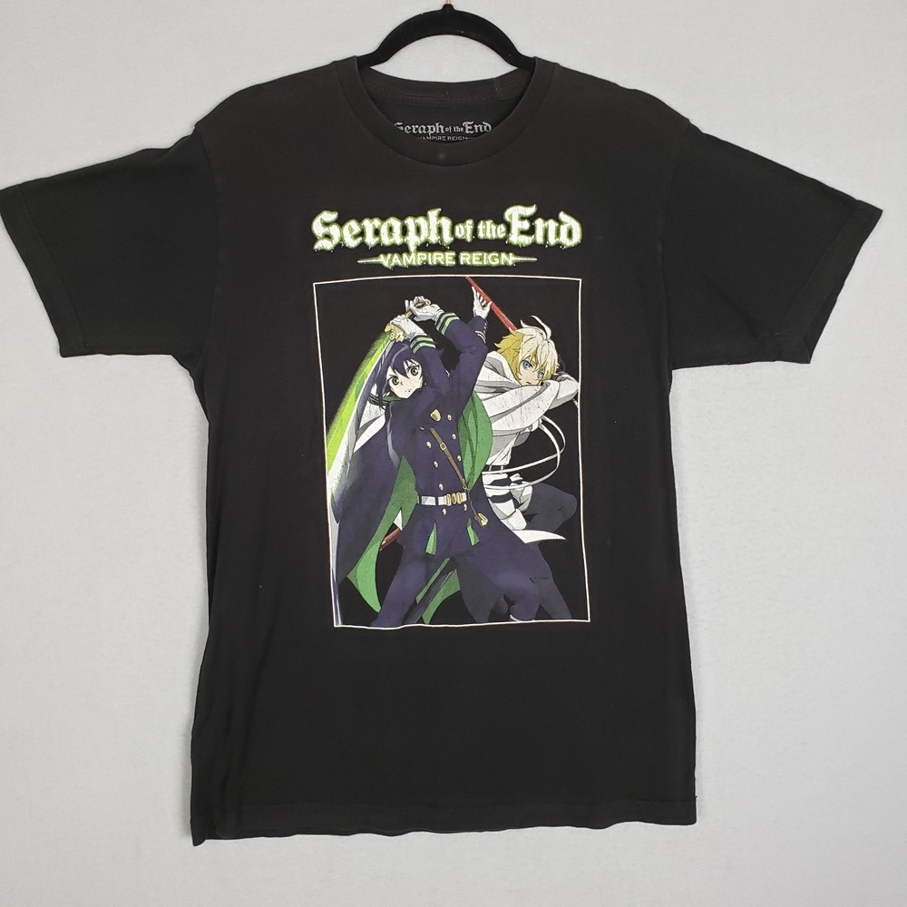Seraph Of The End Vampire Reign Graphic Tee Shirt Black Yuichiro Mikaela Size M